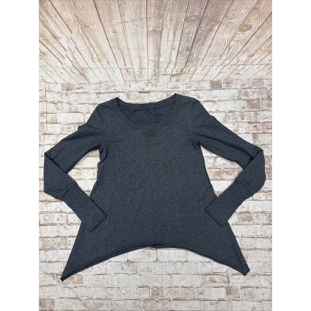 Lululemon Top Women's Size 4 Gray Tea Lounge Pullover‎ Asymmetrical Sweatshirt